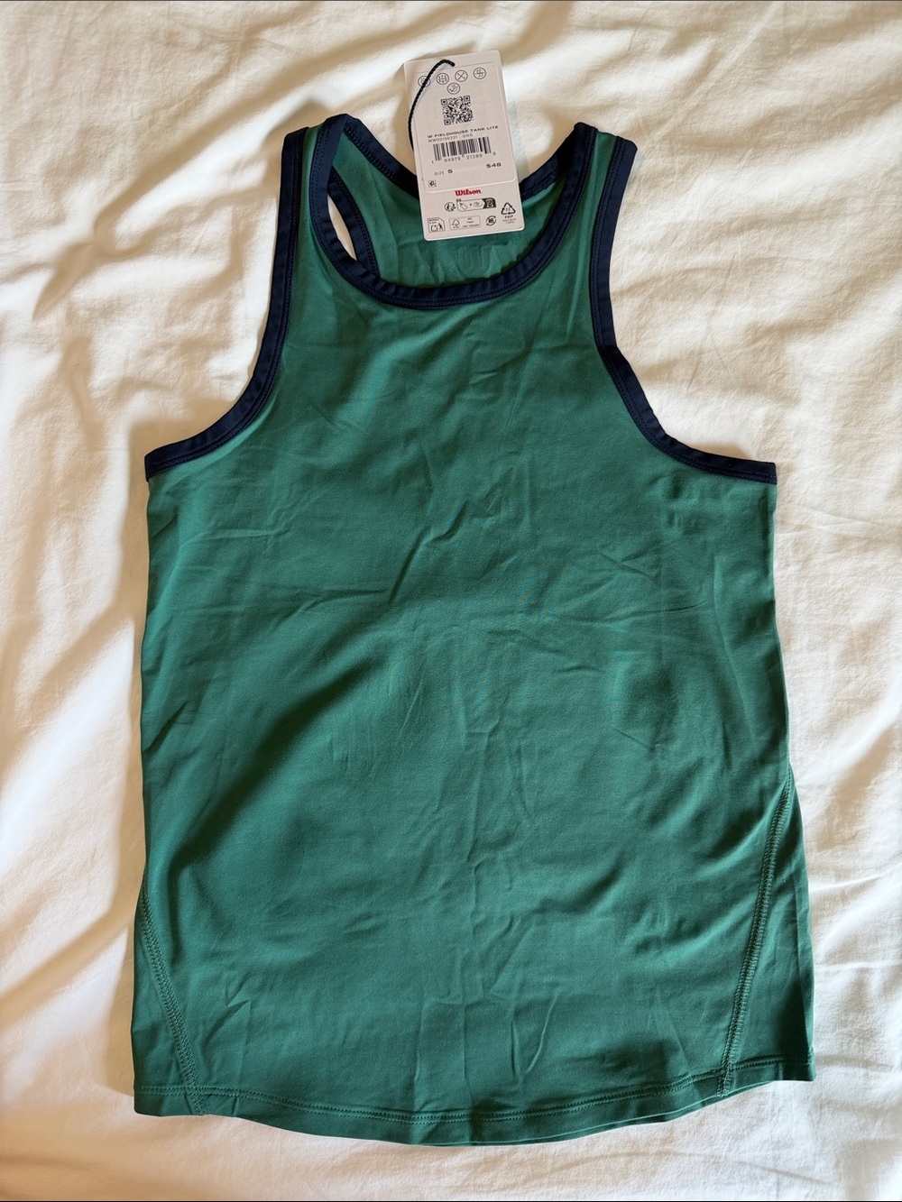 Wilson Green Tank with Navy Trim